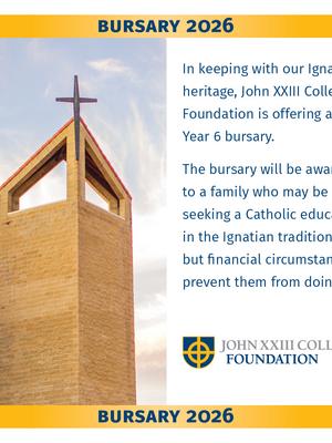 John XXIII College Foundation – 2026 Year 6 Bursary